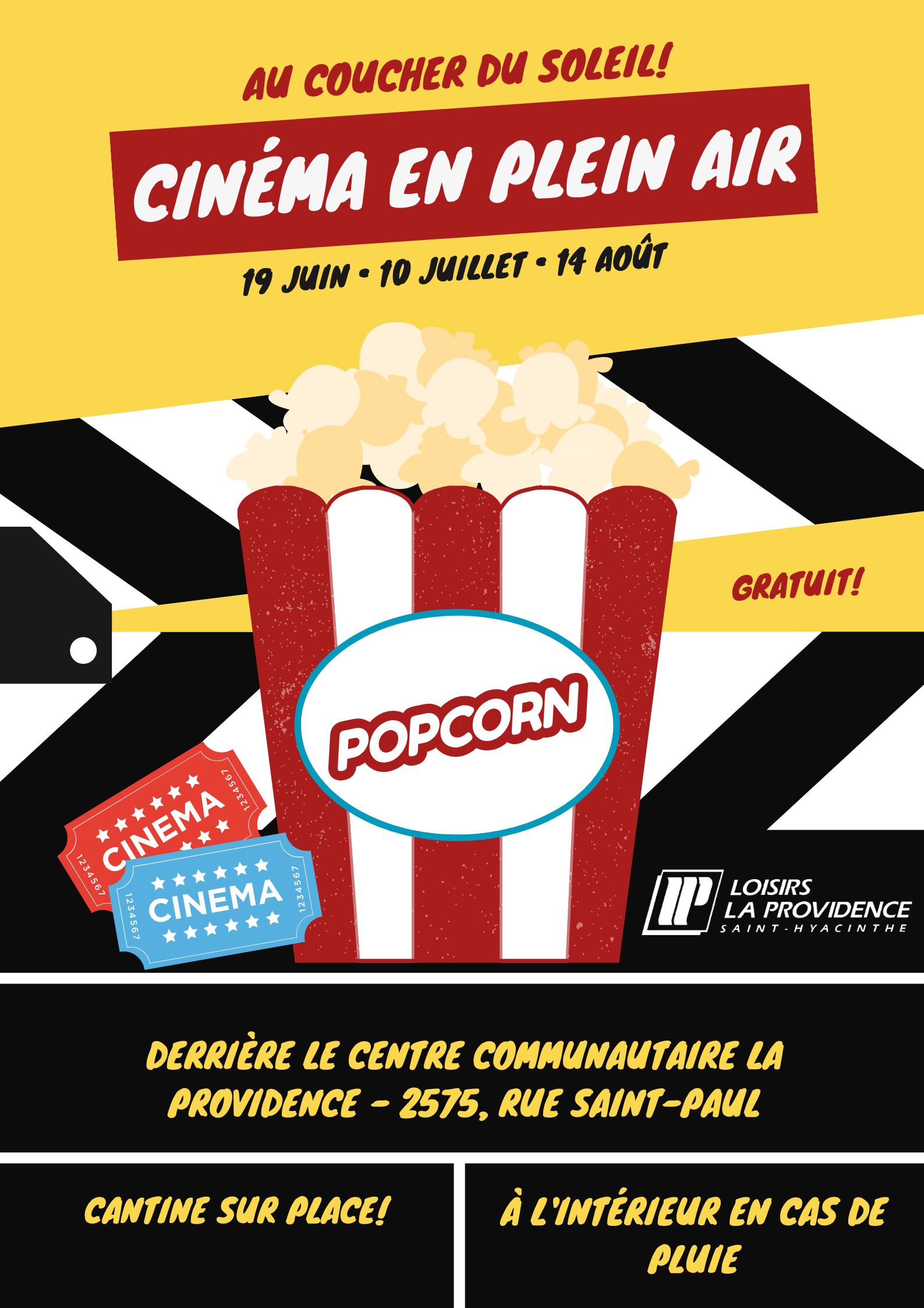 Cinéma en plein air 3 représentations Cinéma en plein air 3 représentations